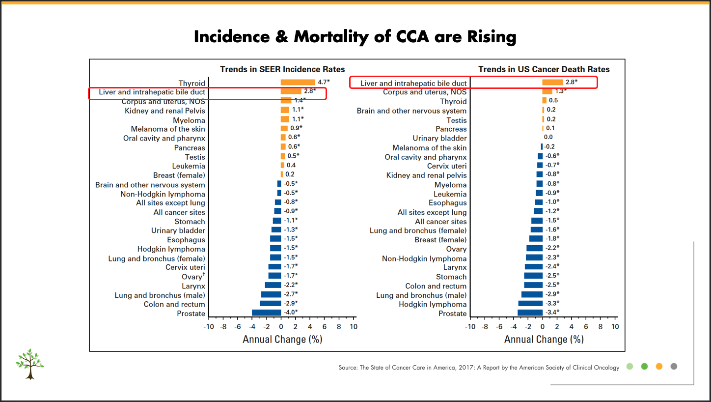 Incidence & Mortality of CCA are Rising